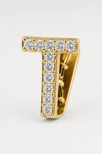 Grillz letters — sur fond gris - Or - lettre T