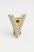 Grillz letters — sur fond gris - Or - lettre V