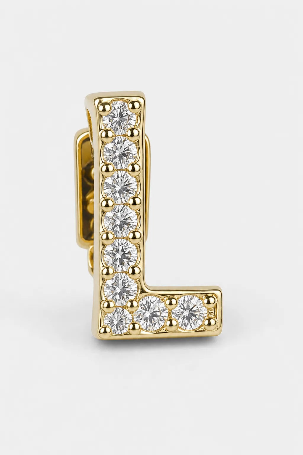 Grillz letters — sur fond gris - Or - lettre L
