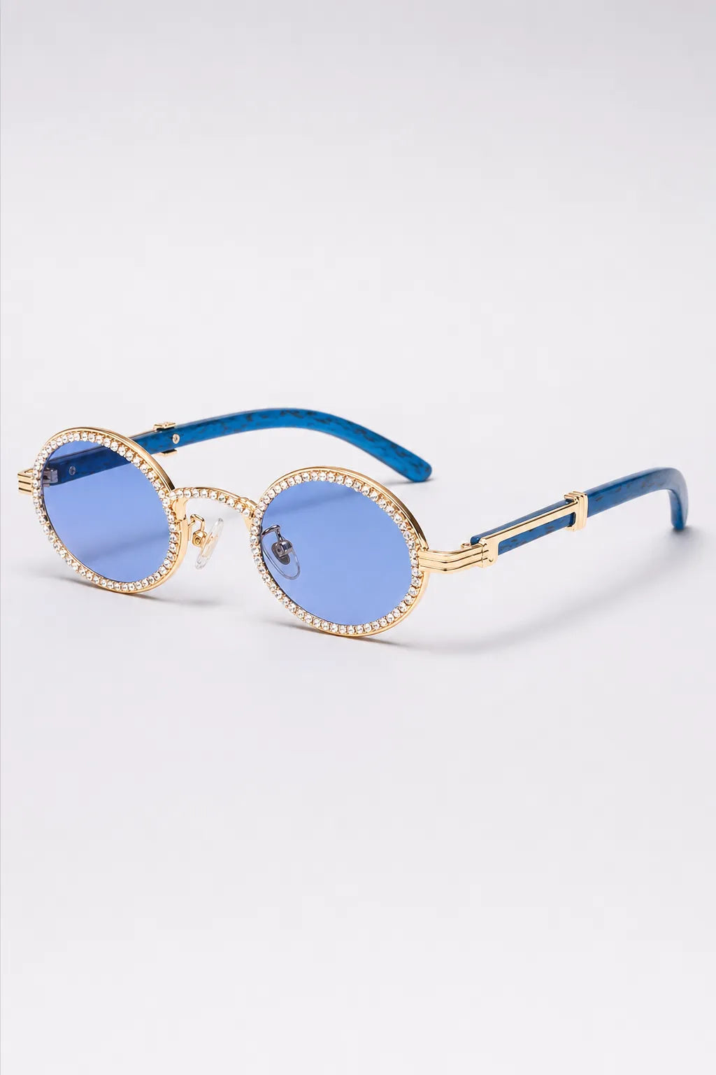 Lunette Quavo — sur fond gris - couleur blue lens