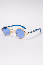 Lunette Quavo — sur fond gris - couleur blue lens