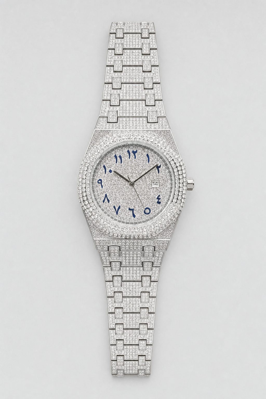Montre Chiffre Arabe — variante Argent sur fond gris