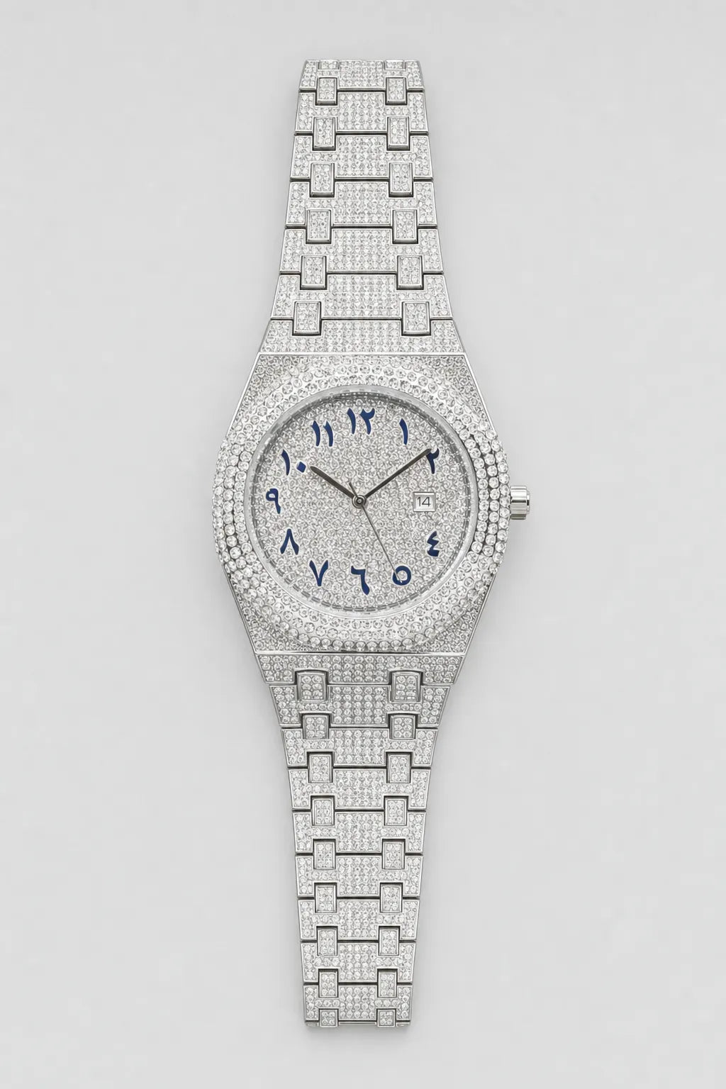 Montre Chiffre Arabe — variante Argent sur fond gris