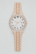 Montre chiffre indien — variante Or rose sur fond gris