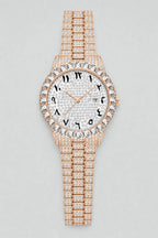 Montre chiffre indien — variante Or rose sur fond gris