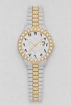 Montre chiffre indien — variante Or argent sur fond gris