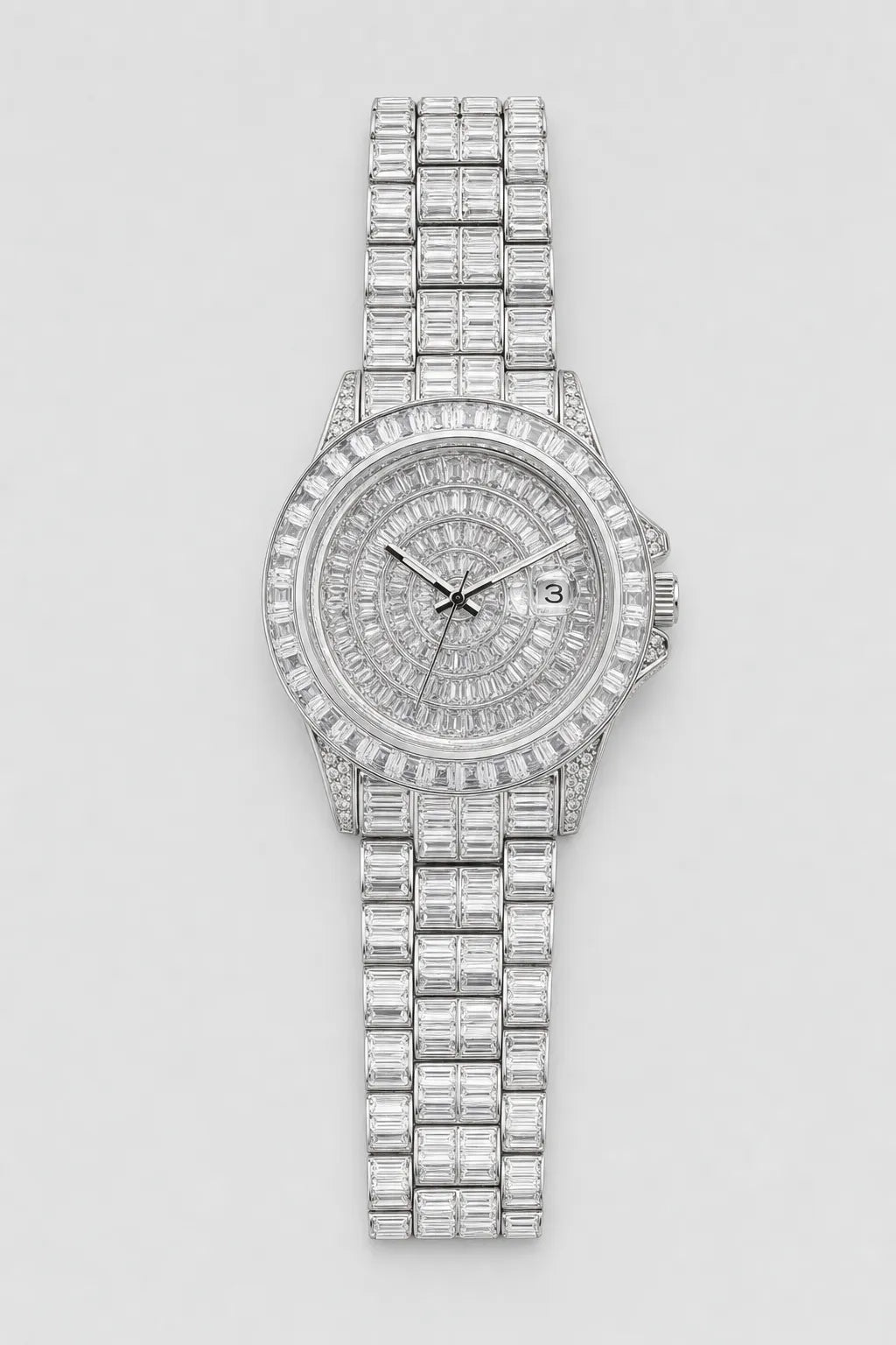 Montre drip — variante Argent sur fond gris