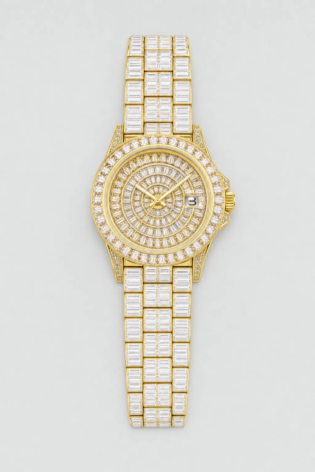 Montre drip — variante Or sur fond gris