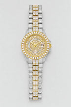 Montre drip — variante Or-Argent sur fond gris
