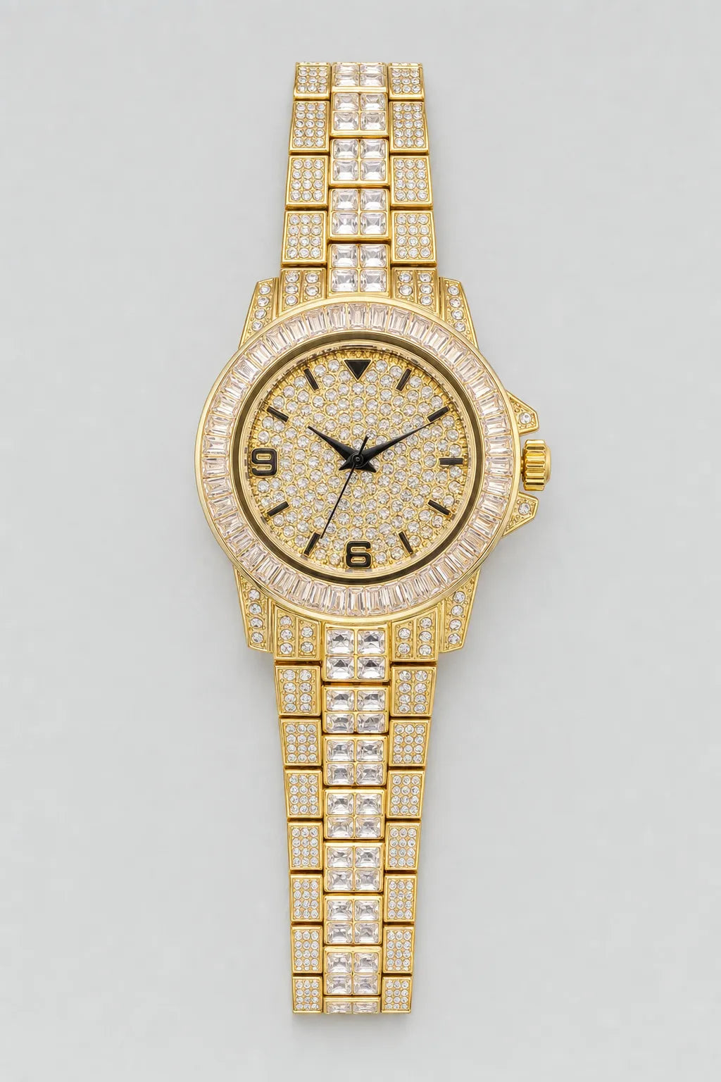 Montre Hip Hop — variante Or sur fond gris