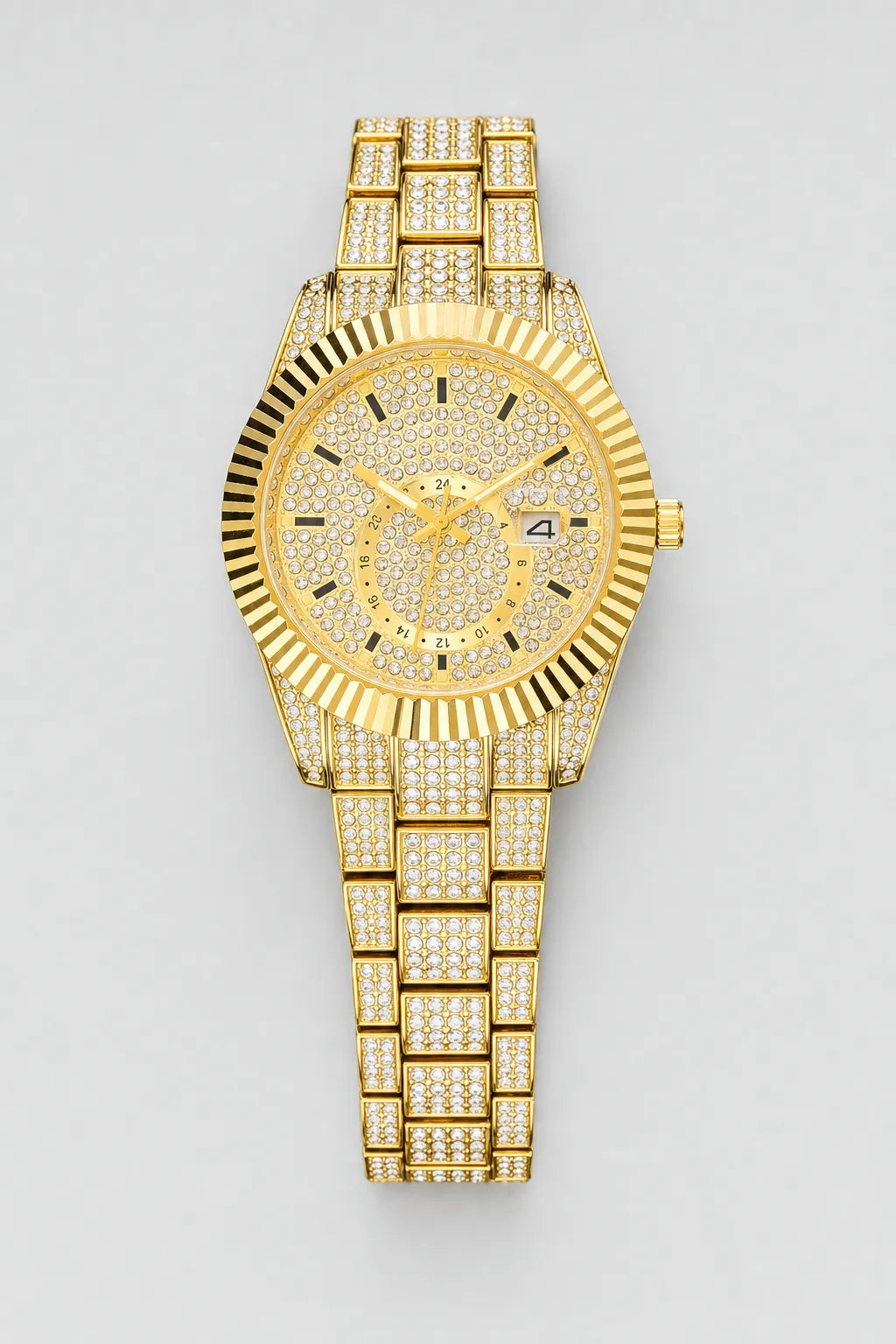 Montre La Fouine — variante Or sur fond gris