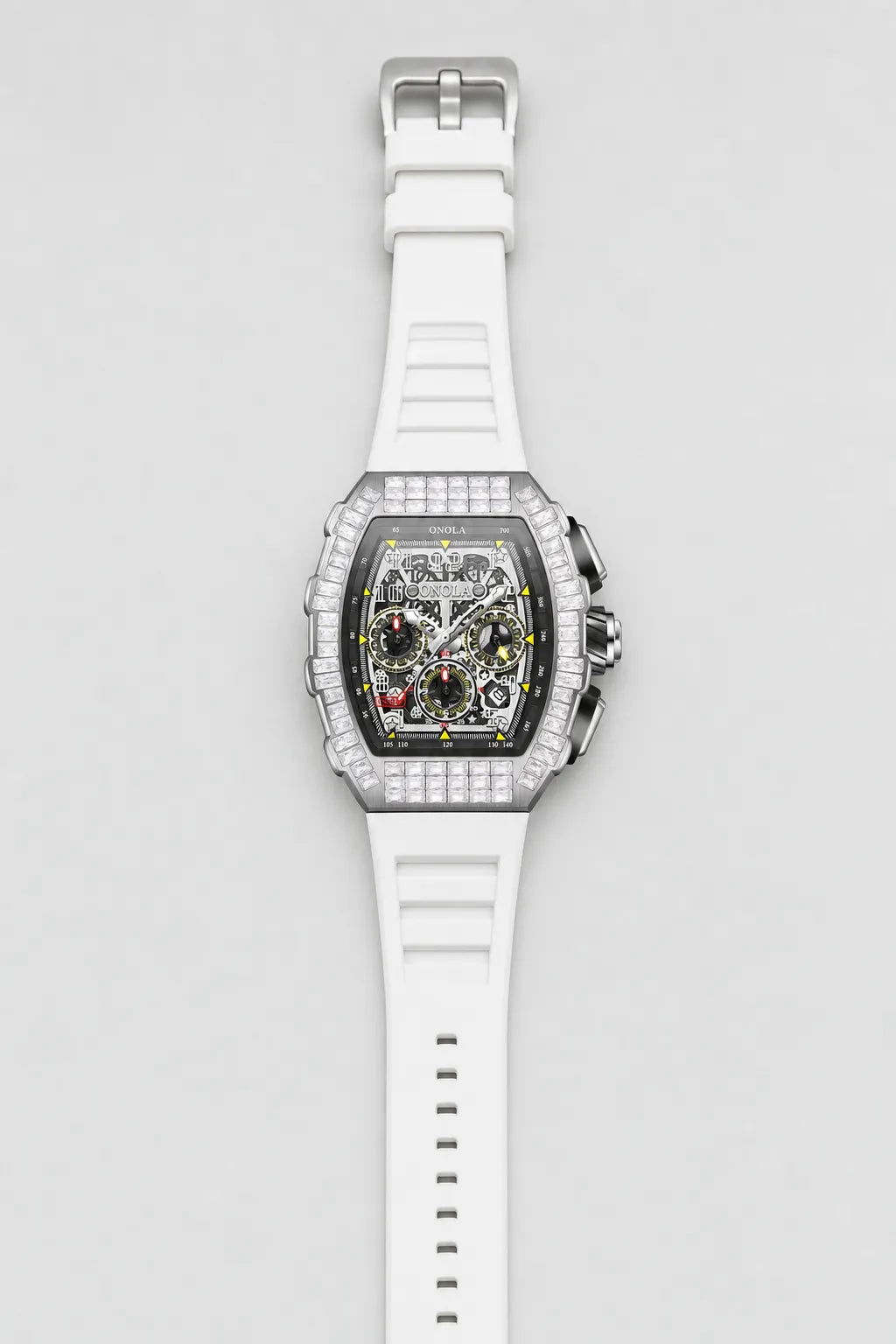 Montre Maes — variante Blanc sur fond gris