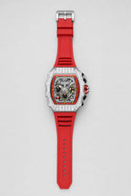 Montre Maes — variante Rouge sur fond gris