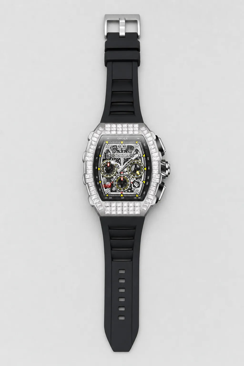 Montre Maes — variante Argent Noir sur fond gris