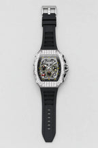 Montre Maes — variante Argent Noir sur fond gris