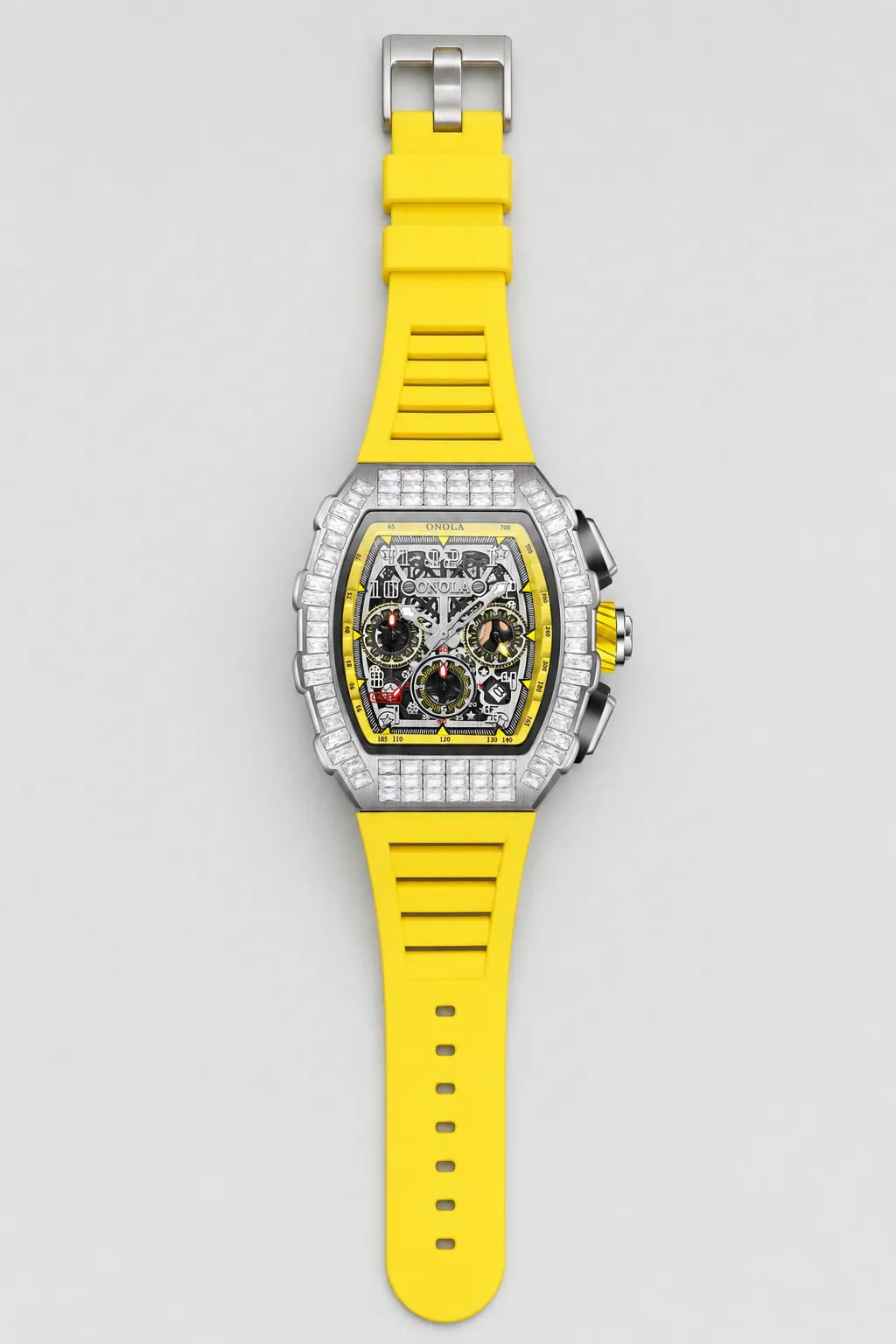 Montre Maes — variante Jaune sur fond gris