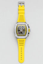 Montre Maes — variante Jaune sur fond gris