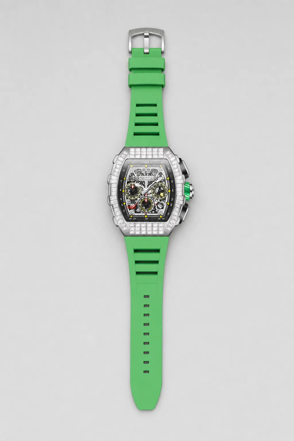 Montre Maes — variante Vert sur fond gris