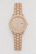 Montre Moissanite — variante Rose-Or sur fond gris