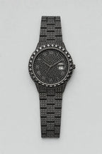 Montre Moissanite — variante Noir sur fond gris