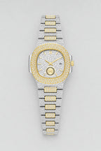 Montre rappeur américain — variante Argent-Or sur fond gris