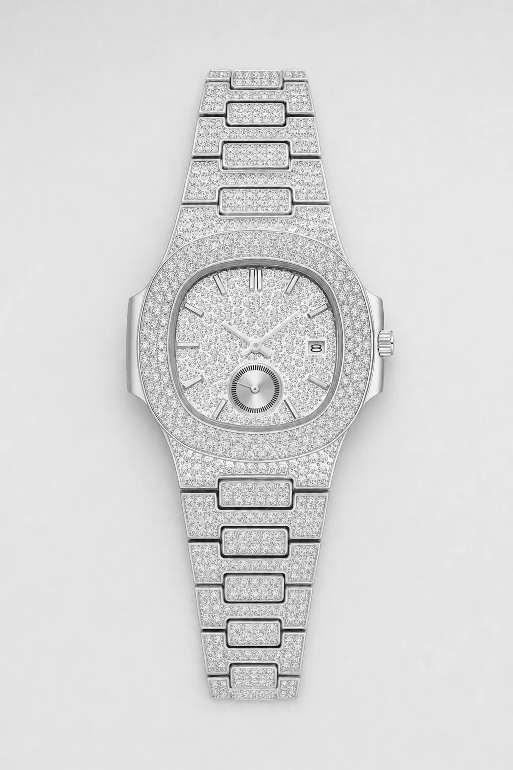 Montre rappeur américain — variante Argent sur fond gris