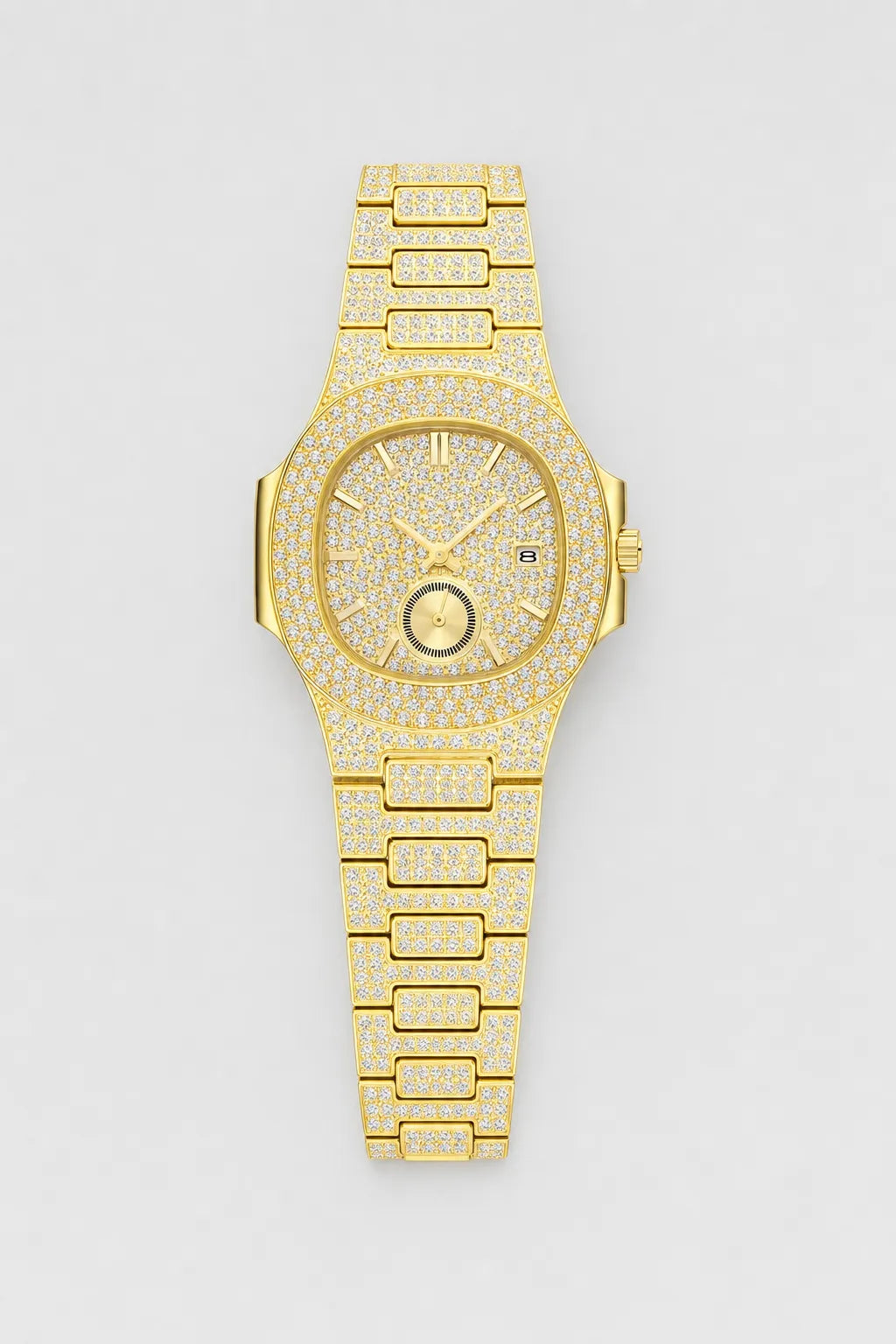Montre rappeur américain — variante Or sur fond gris