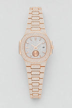Montre rappeur américain — variante Rose-Or sur fond gris