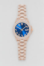 Montre rappeur en Diamant — variante Bleu-Rose sur fond gris
