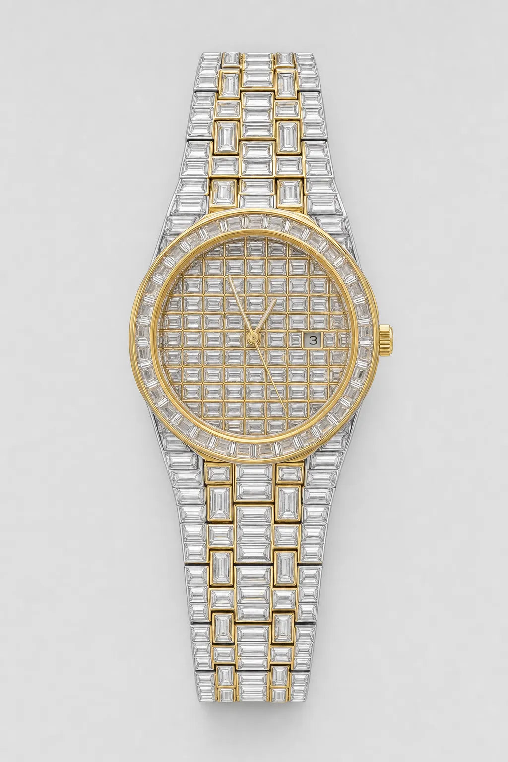 Montre Rohff — variante Or / Argent sur fond gris