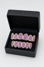Purple grillz — sur présentoir noir mat